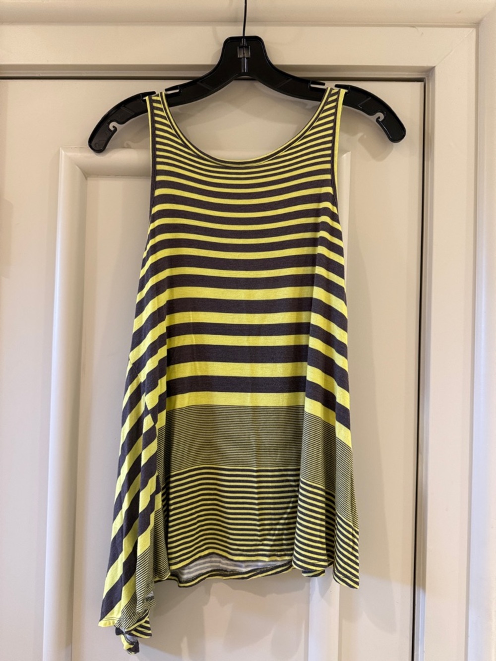 Madison Yellow and Black Striped Scoop Neck Tank - Picture 2 of 4